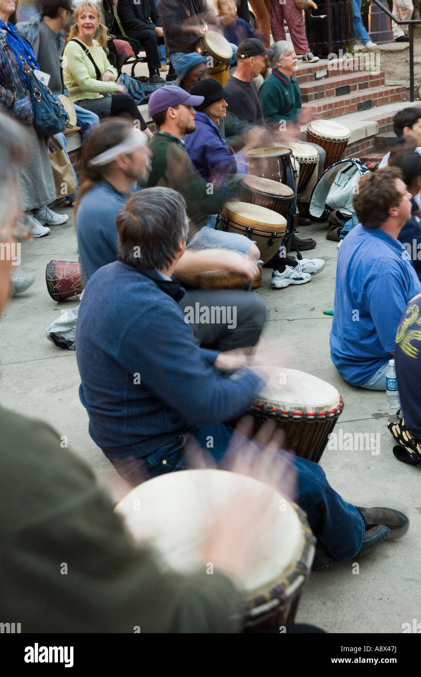 Friday evening drumming circle Asheville North Carolina Stock Photo - Alamy