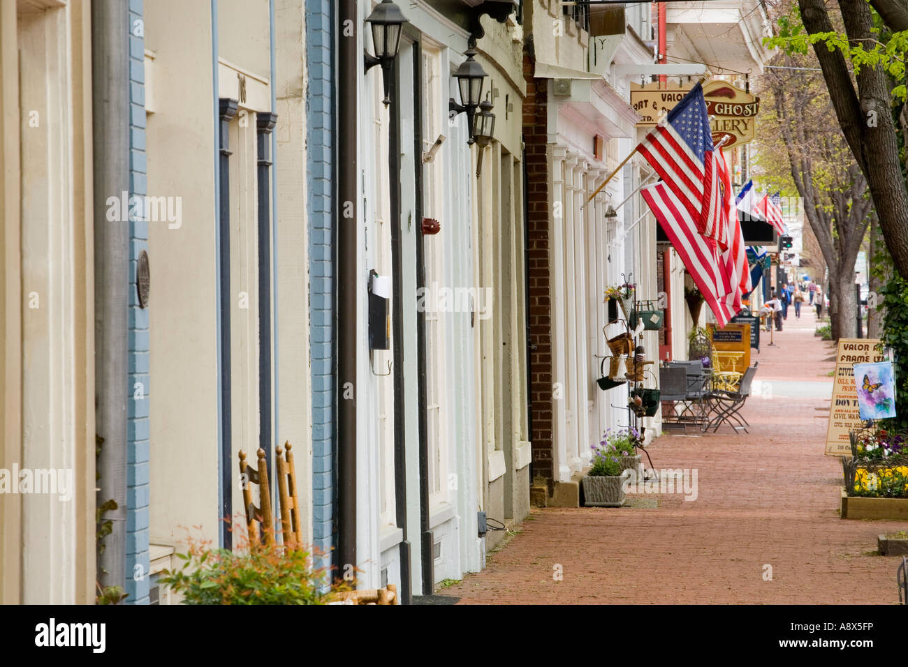 Caroline Street historic Fredericksburg Virginia Stock Photo Alamy