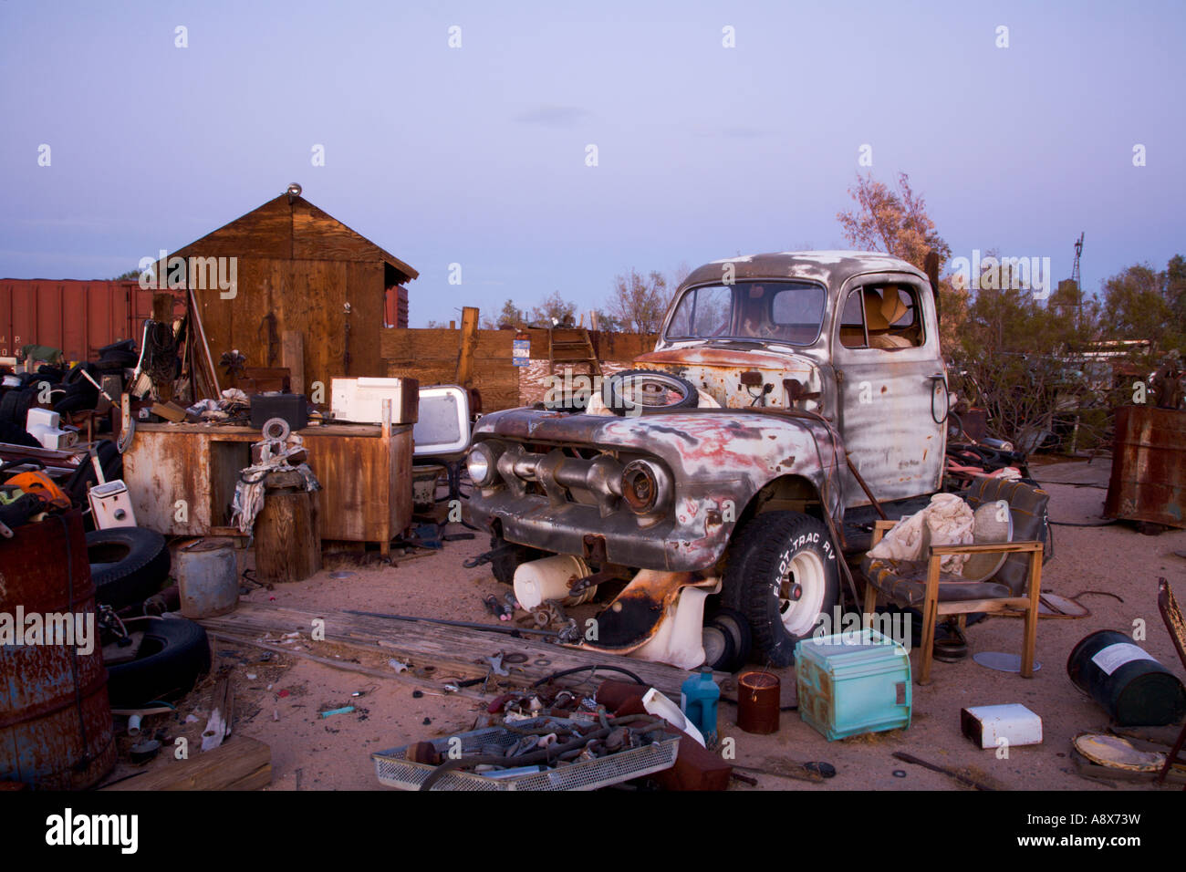 A junkyard in the desert east of BarstowCalifornia United States of