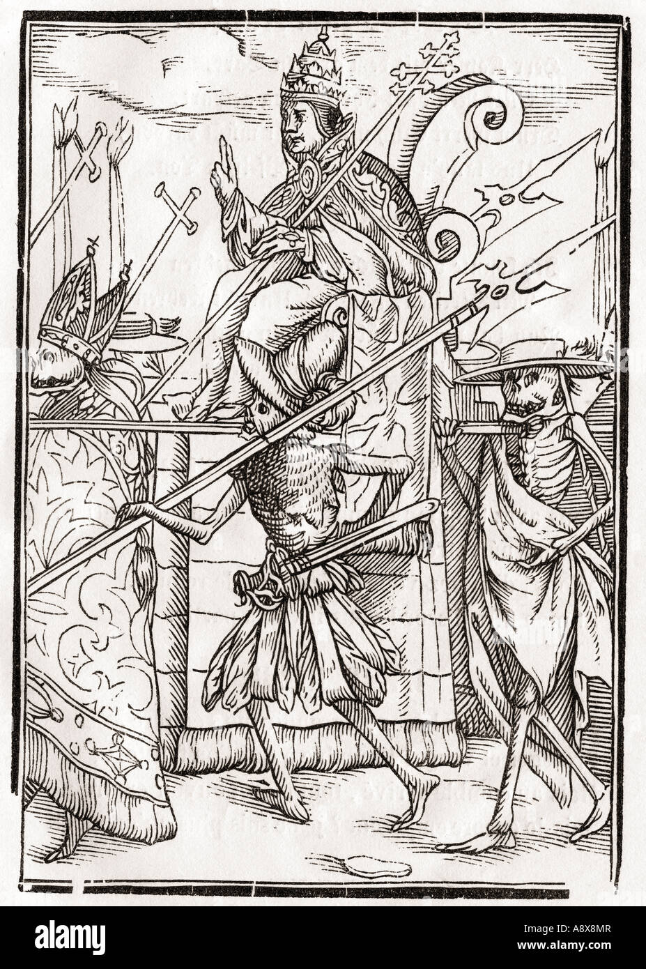 Death Comes For The Pope From Der Todten Tanz Or The Dance Of Death Published Basel 1843 Stock Photo Alamy