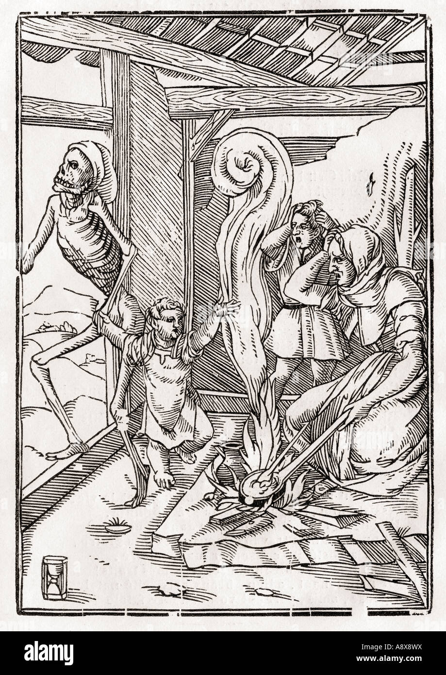 Drawing Of A Man Spanking A Child, After Hans Holbein