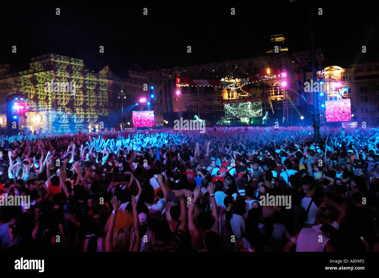 Chemical brothers performing on Isle of MTV event in Trieste, Italy Stock Photo