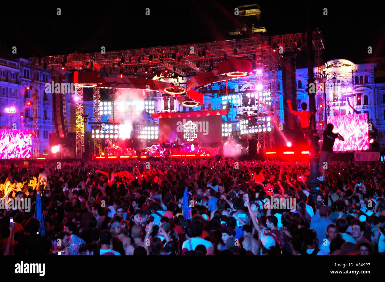 Chemical brothers performing on Isle of MTV event in Trieste, Italy Stock Photo