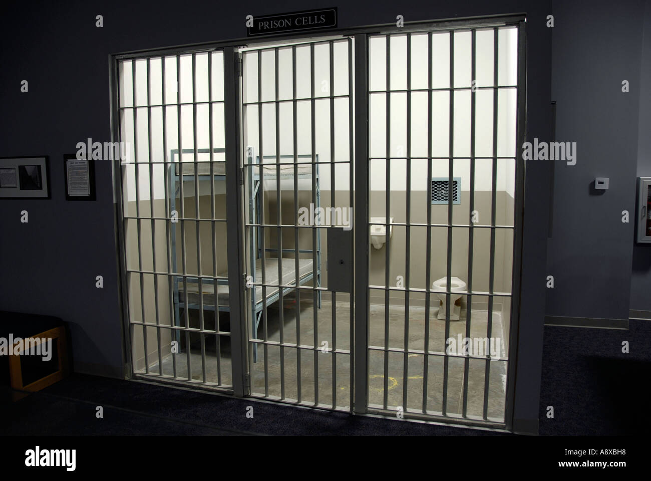 Jail cell at American Police Hall of Fame Titusville Florida FL Stock Photo