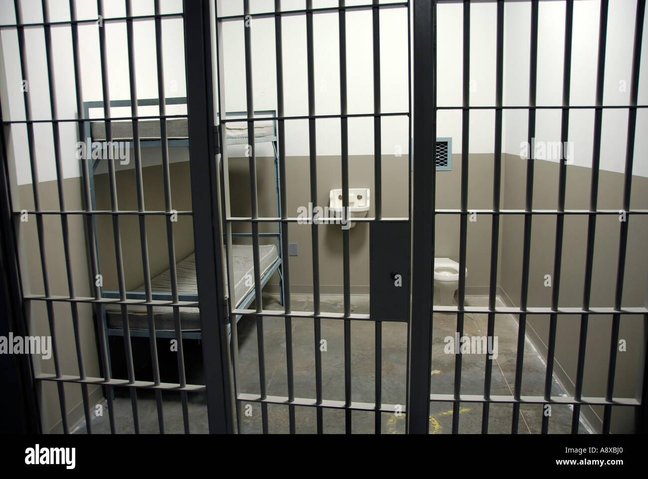 Jail cell at American Police Hall of Fame Titusville Florida FL Stock Photo