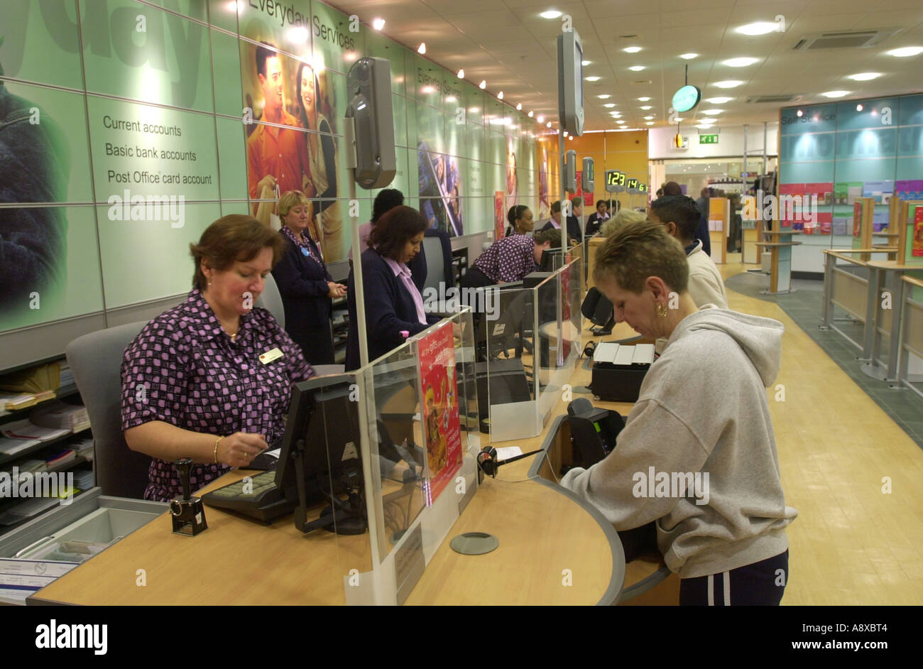 Counter service at a modern Post Office UK Stock Photo 6965955 Alamy