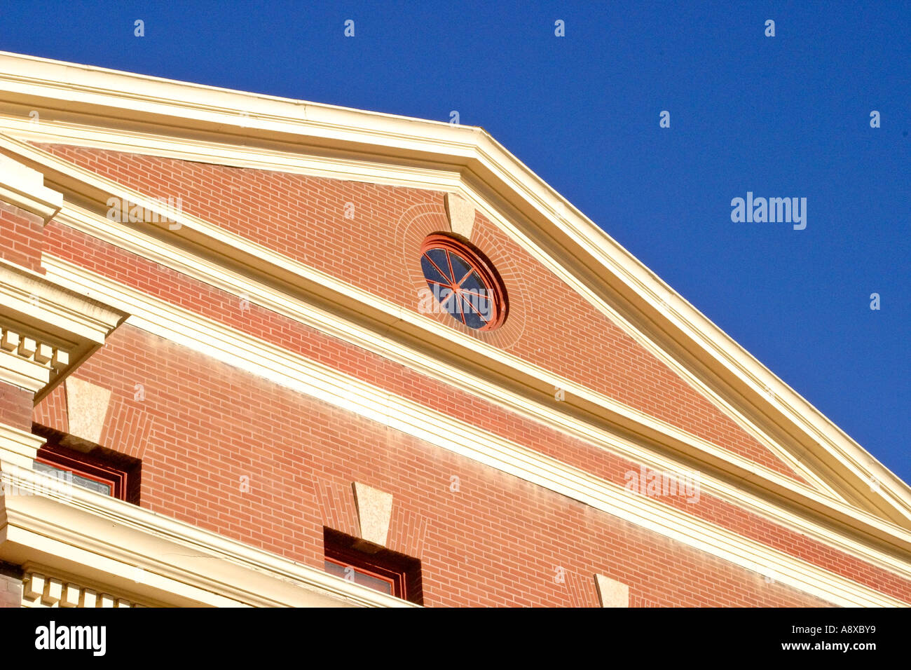 Upper wall of a church in Moose Jaw in scenic Saskatchewan Canada Stock Photo