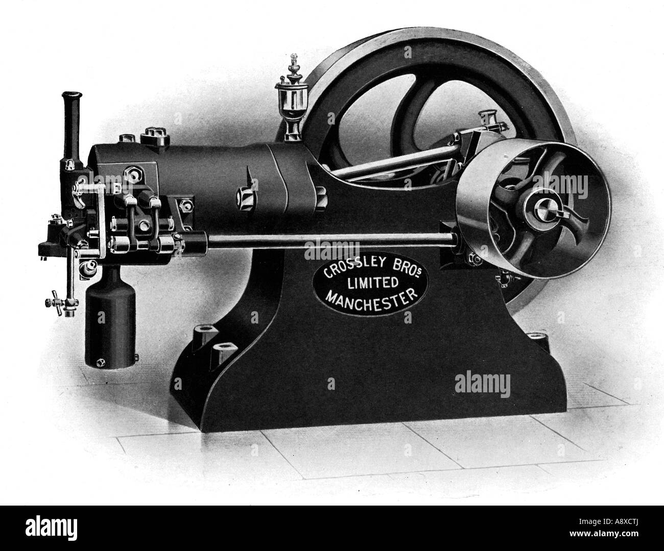 CROSSLEY GAS BURNING ENGINE TWO HORSE POWER Stock Photo Alamy