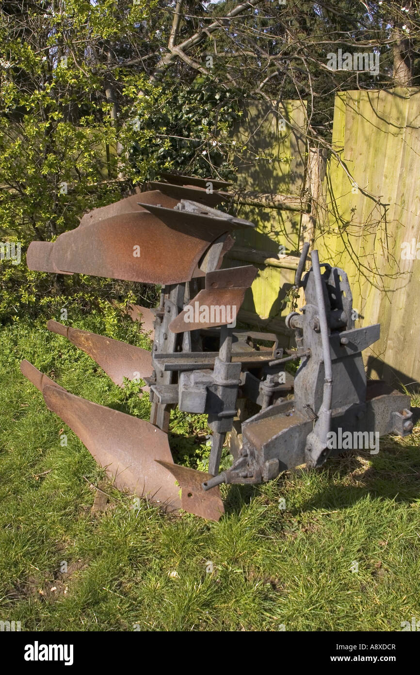 old rusty plough Stock Photo