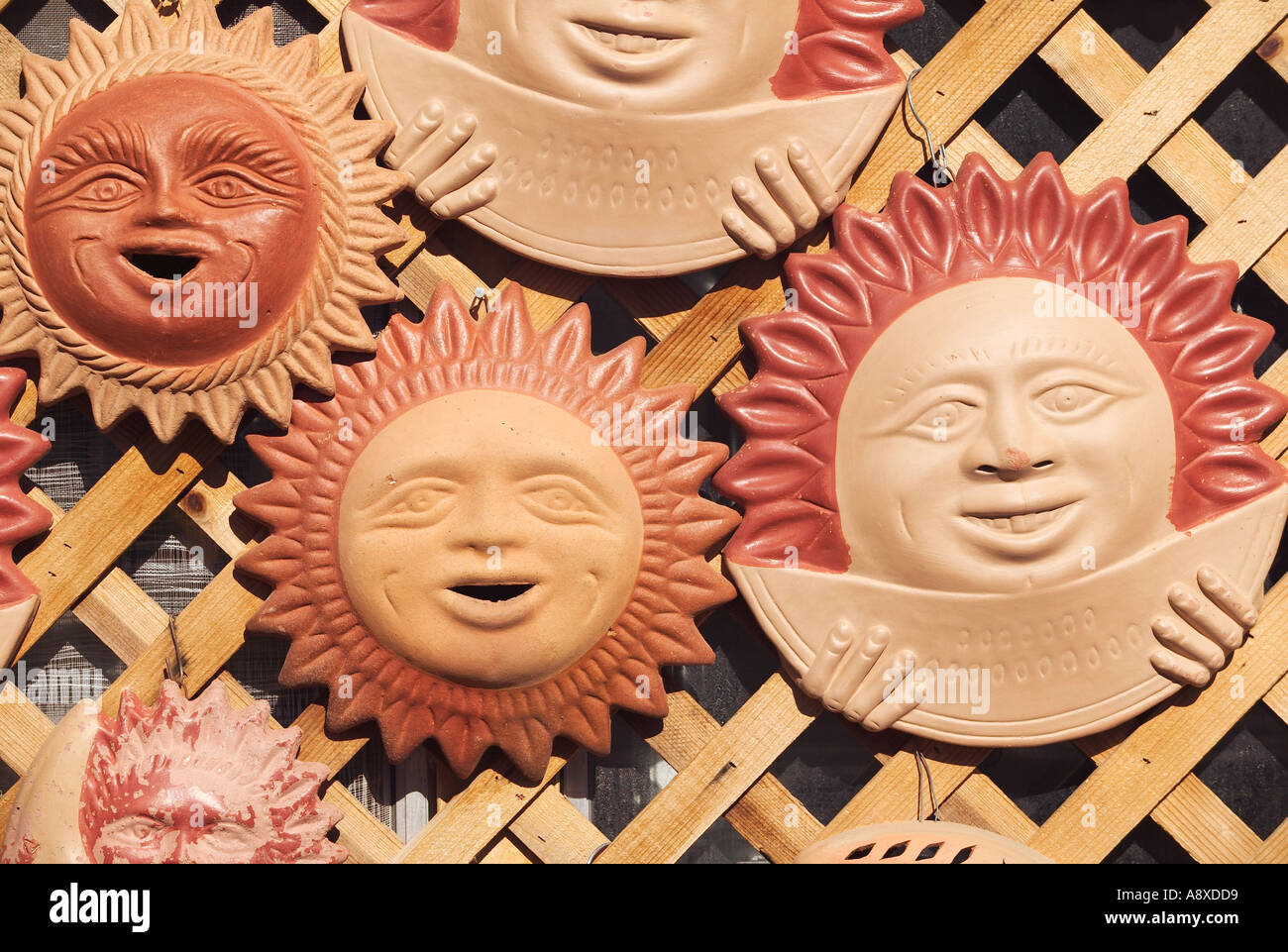Mexican Adobe suns, Tubac, Arizona, USA Stock Photo