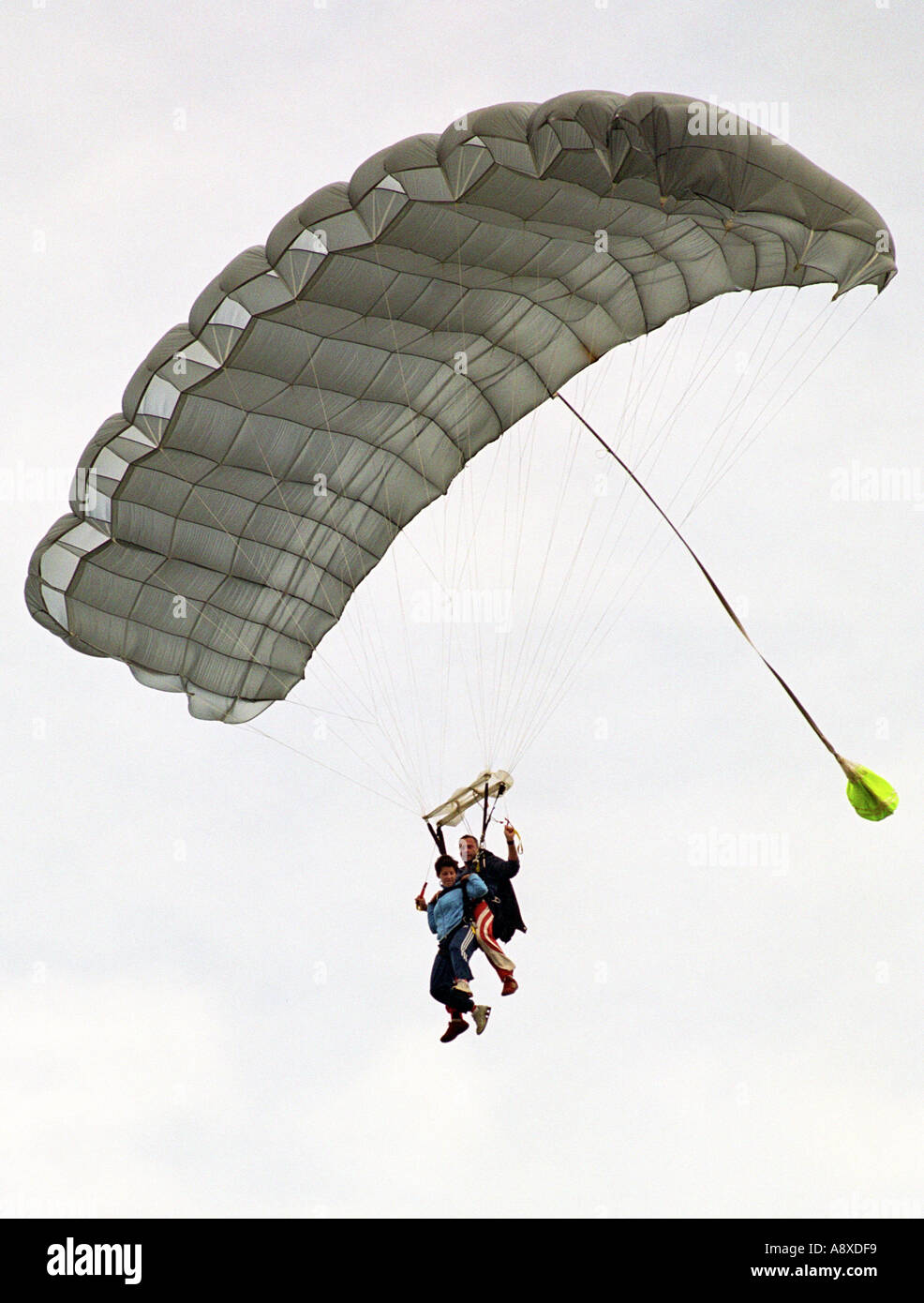 A tandem parachute jump at the European Skydive Centre in the Auvergne