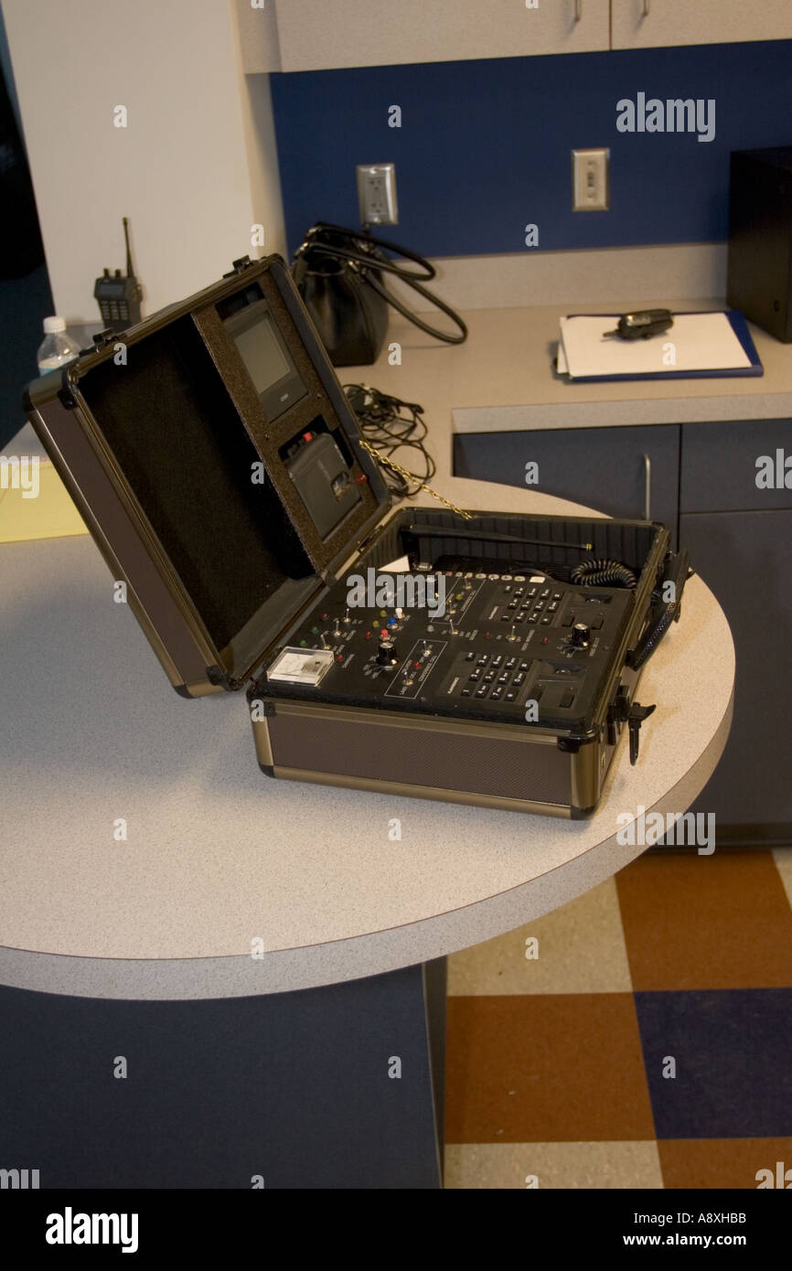 Police hostage rescue negotiation training. Sioux City, Iowa, Police Department, USA. Stock Photo