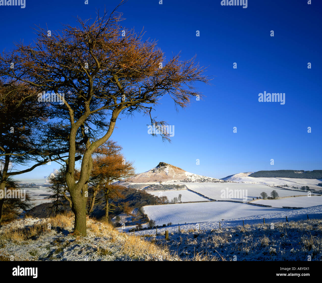 Roseberry Topping in winter snow, near Great Ayton, North York Moors