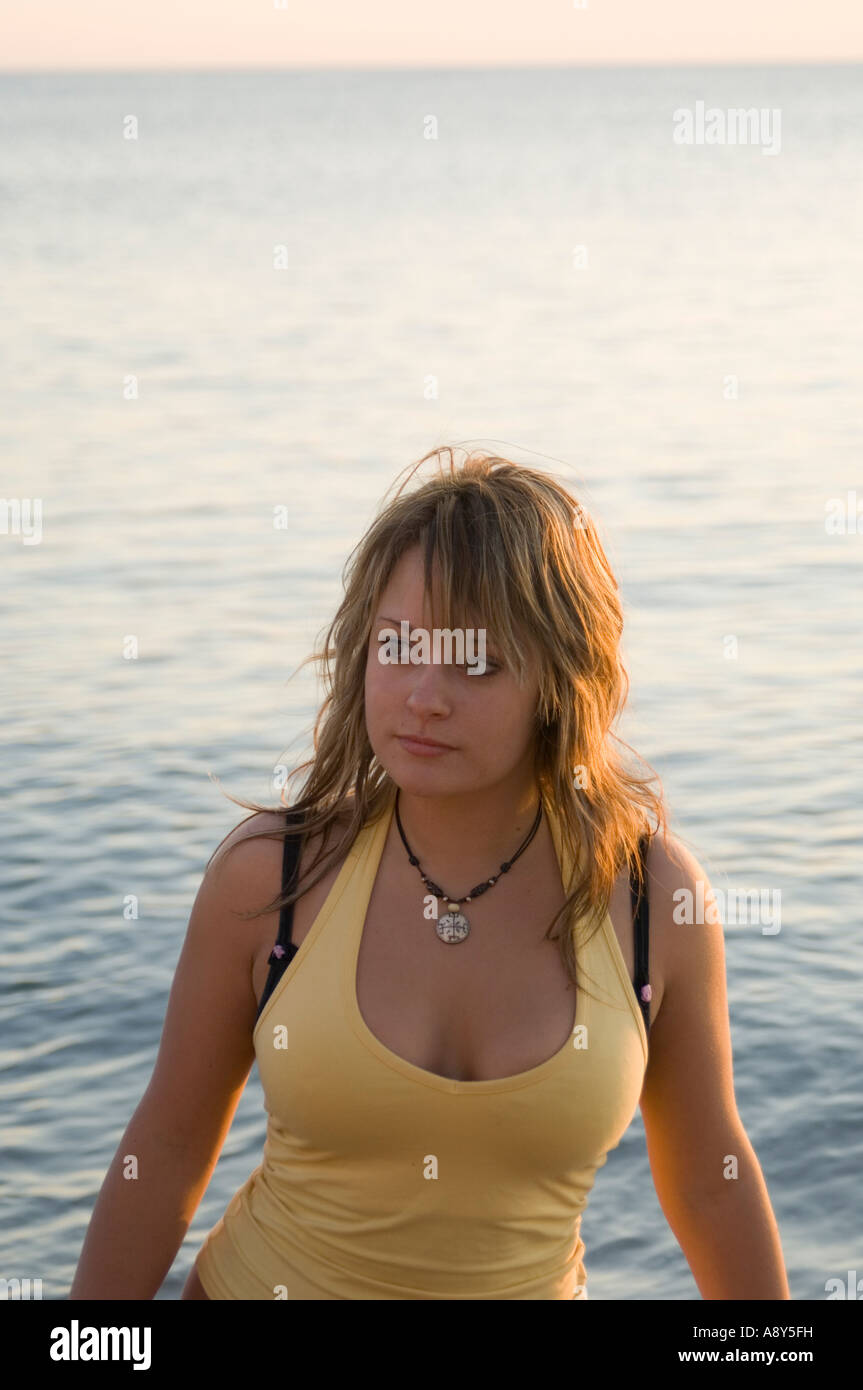 Adolescent teen with big boobs breasts Stock Photo - Alamy