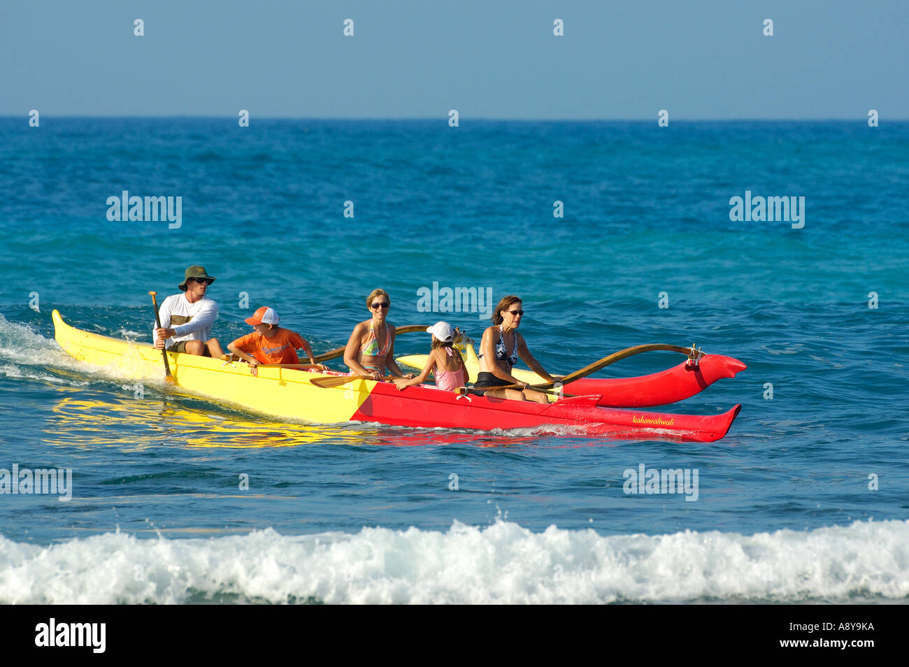Outrigger canoe Kukio Bay Kailua Kona Hawaii Stock Photo Alamy
