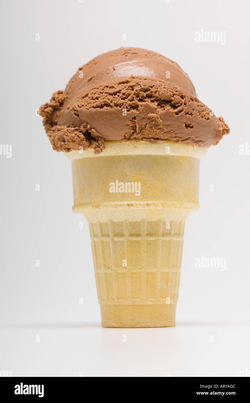 Chocolate ice cream cone Stock Photo Alamy