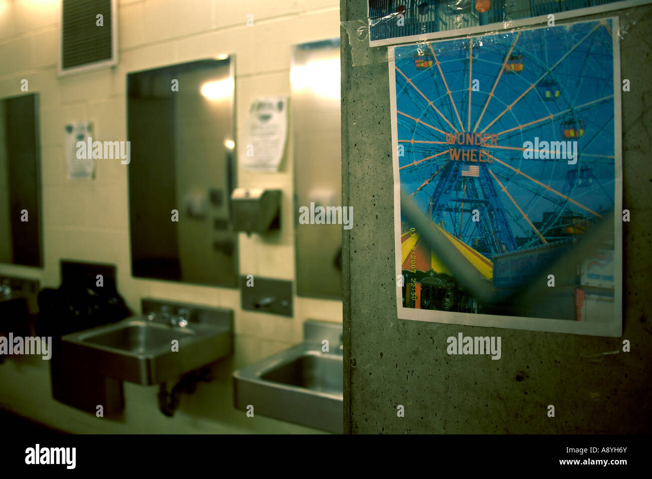 Coney Island Bathroom Stock Photo