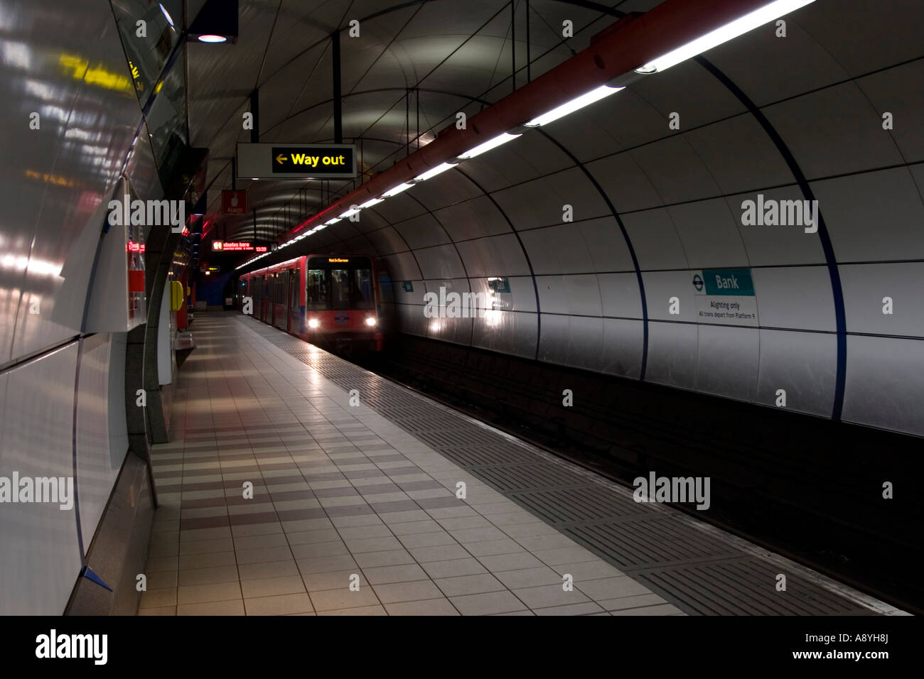 Docklands Light Railway (DLR) - Bank Station - London Stock Photo