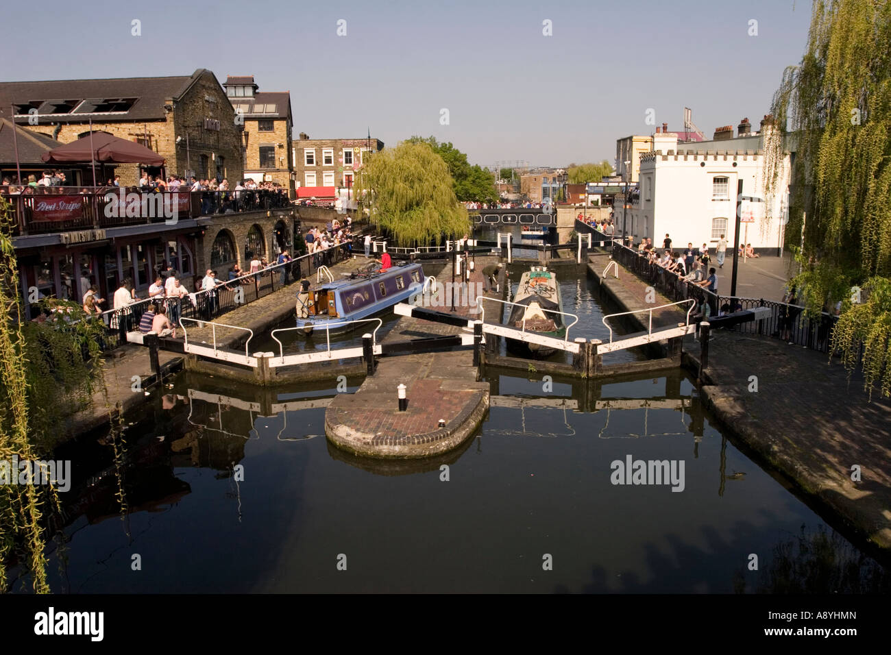 Camden Market and Canal Lock London Stock Photo Alamy