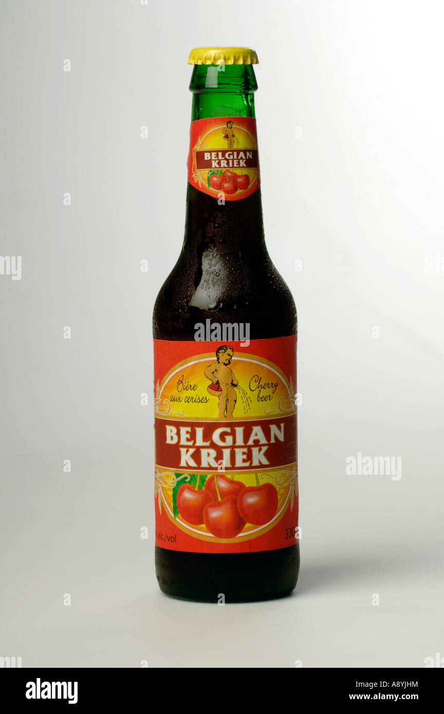 Bottle of Belgian Kriek beer Stock Photo - Alamy