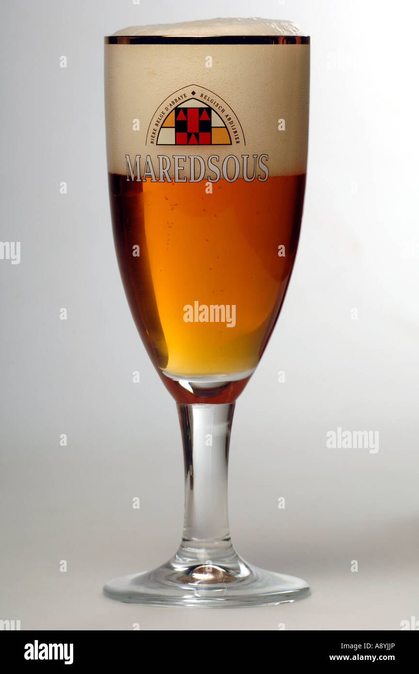 Glass of Maredsous Abbey beer Stock Photo - Alamy