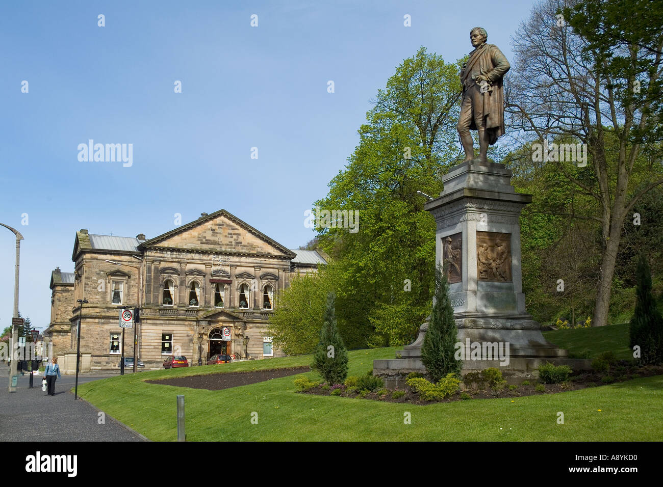 dh STIRLING STIRLINGSHIRE Robert Burns statue scottish poet bard scotland rabbie historical scots Stock Photo