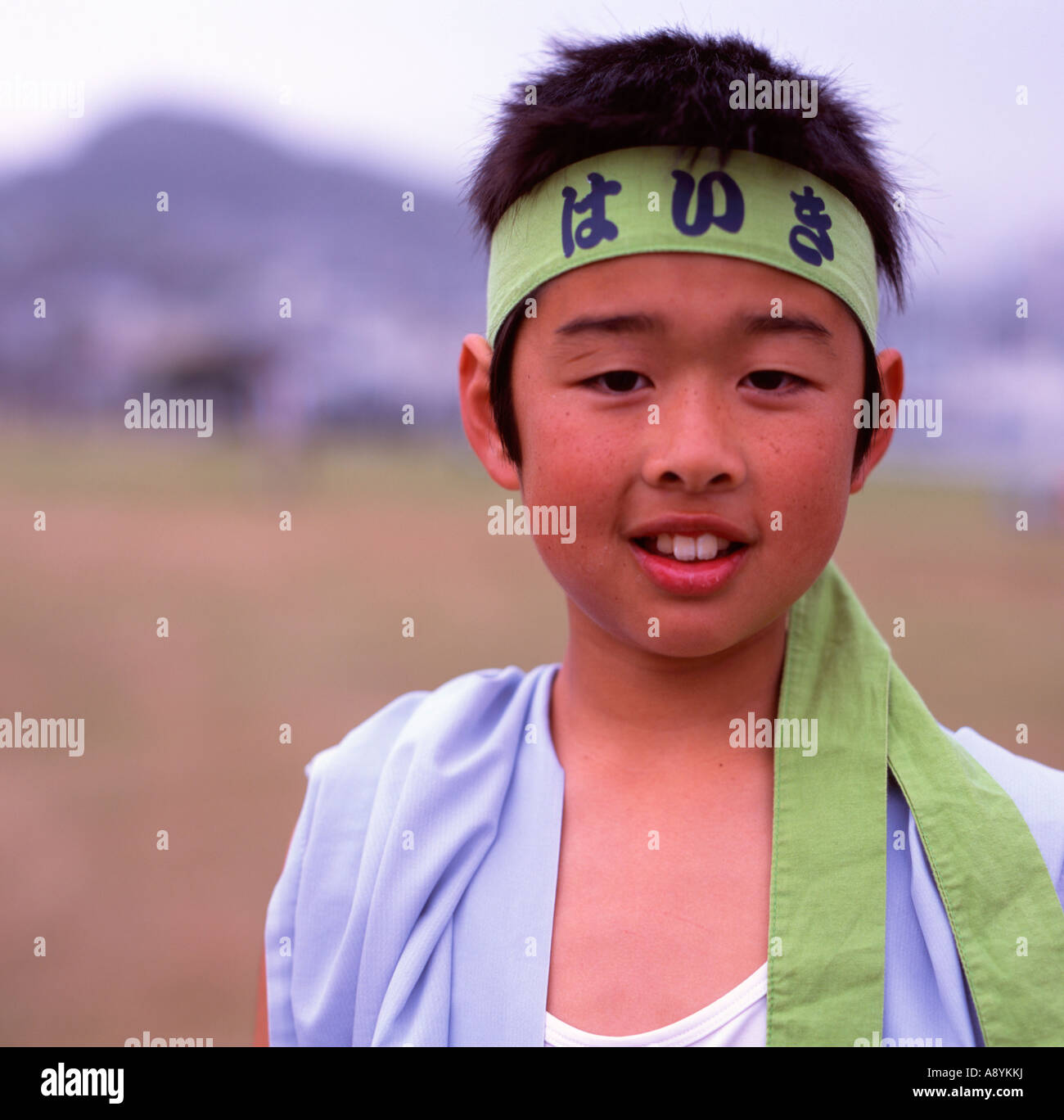 Young boy taking part in Yosakoi Festival in Nagasaki Stock Photo
