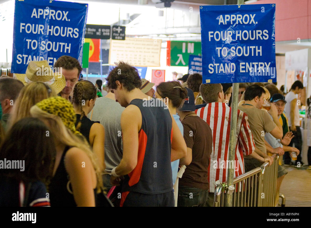 Waiting in a Four Hour Line to get into the Infamous South Stands Hong Kong Rugby Sevens 2007 Stock Photo