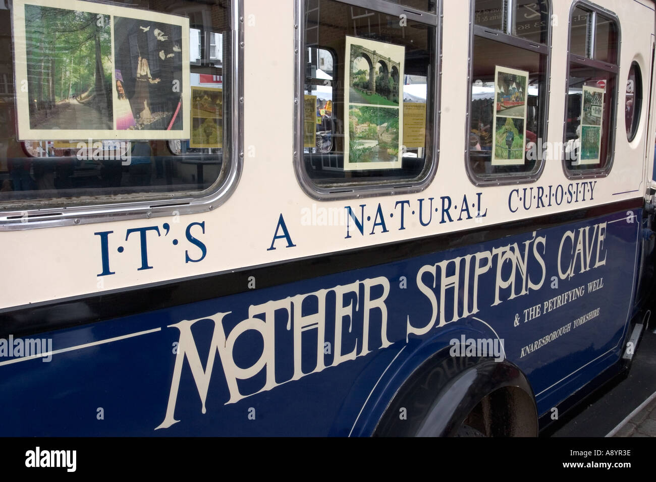 A Natural Curiosity An Old Asquith Bus advertising Mother Shiptons Cave