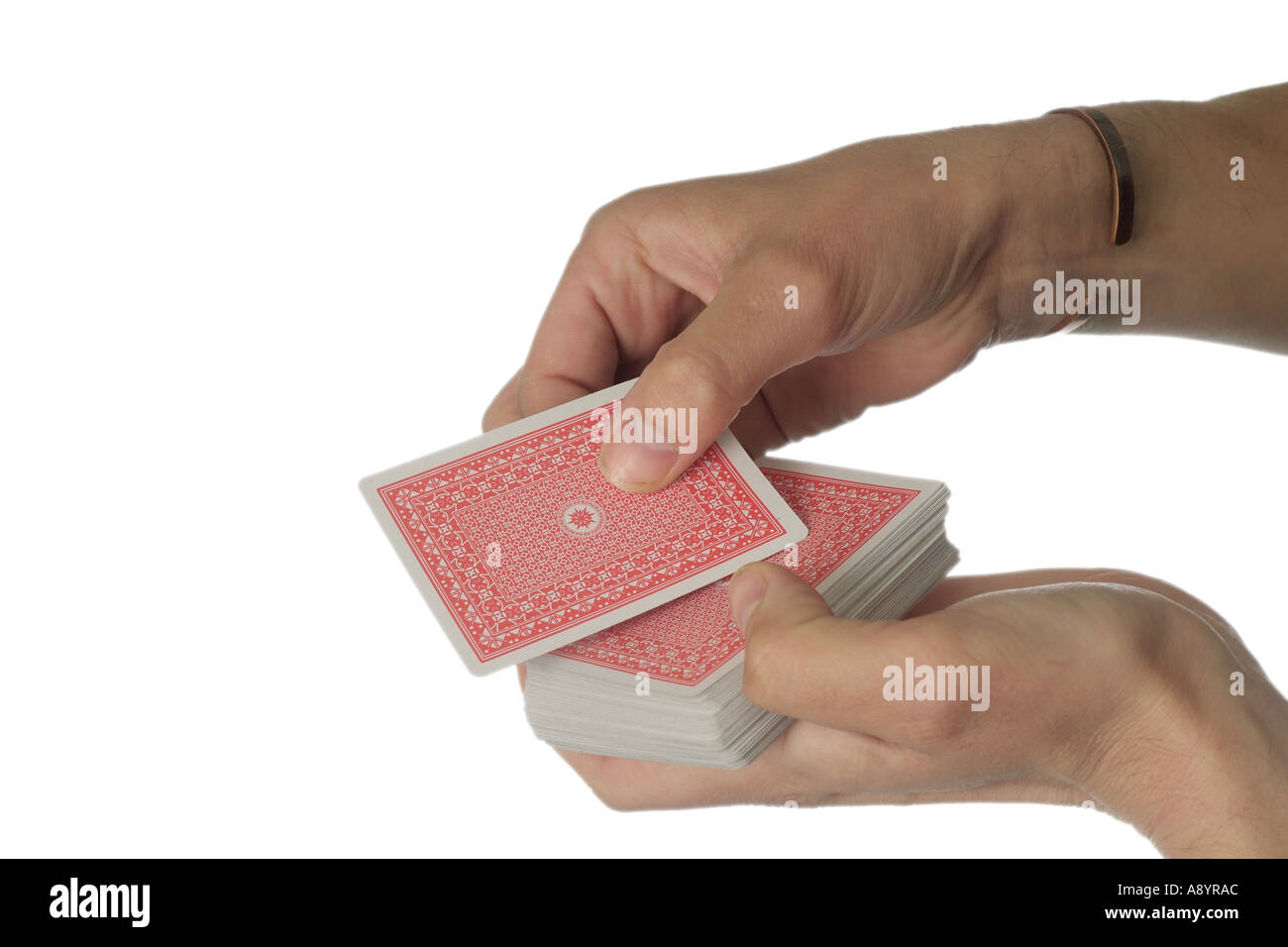 gamble gambling play playing card cards risk bet poker ace jack queen king flush las vegas casino betting hand deal dealt dealer Stock Photo