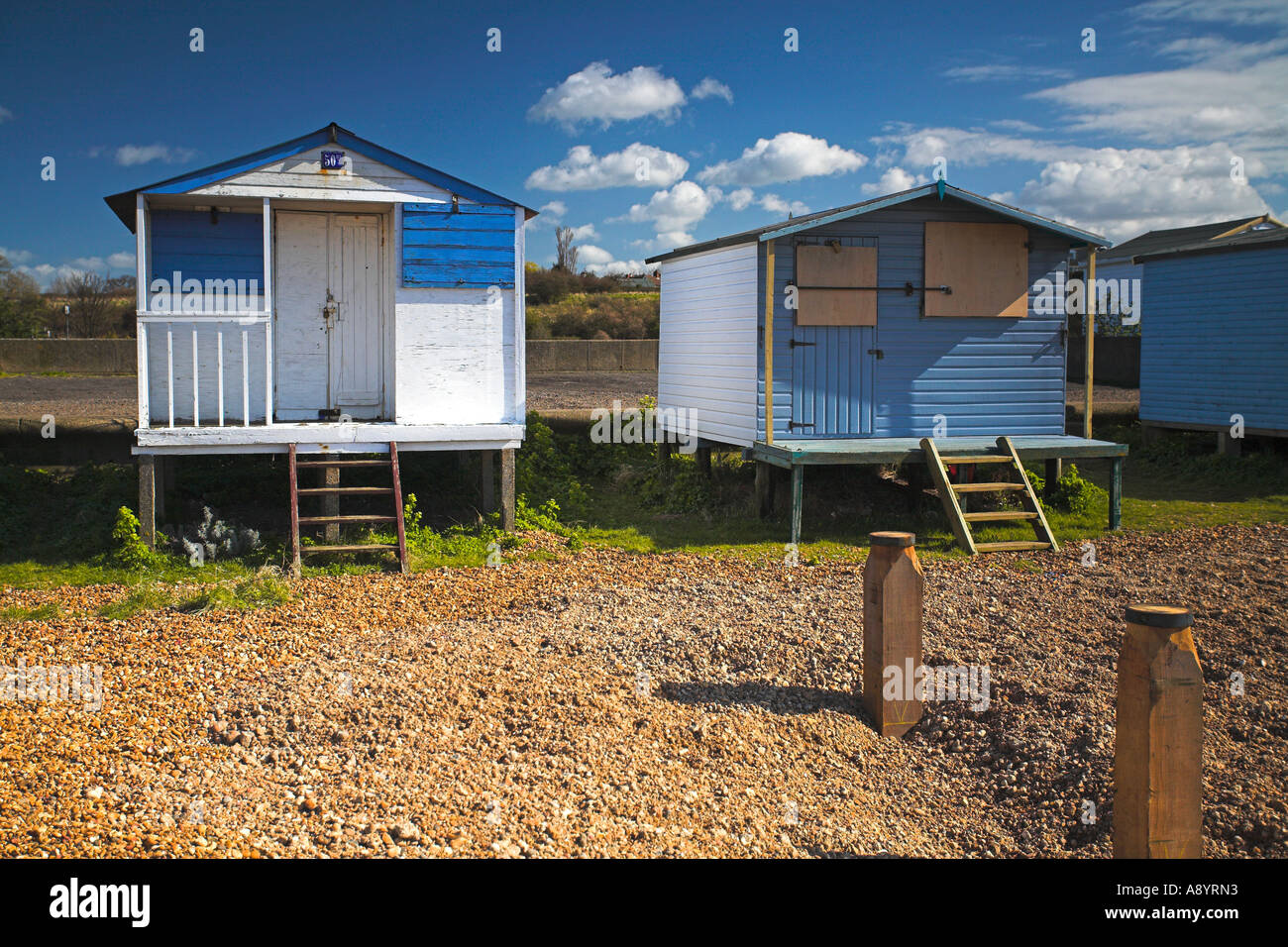 Beach Huts Seasalter Kent Stock Photo Alamy