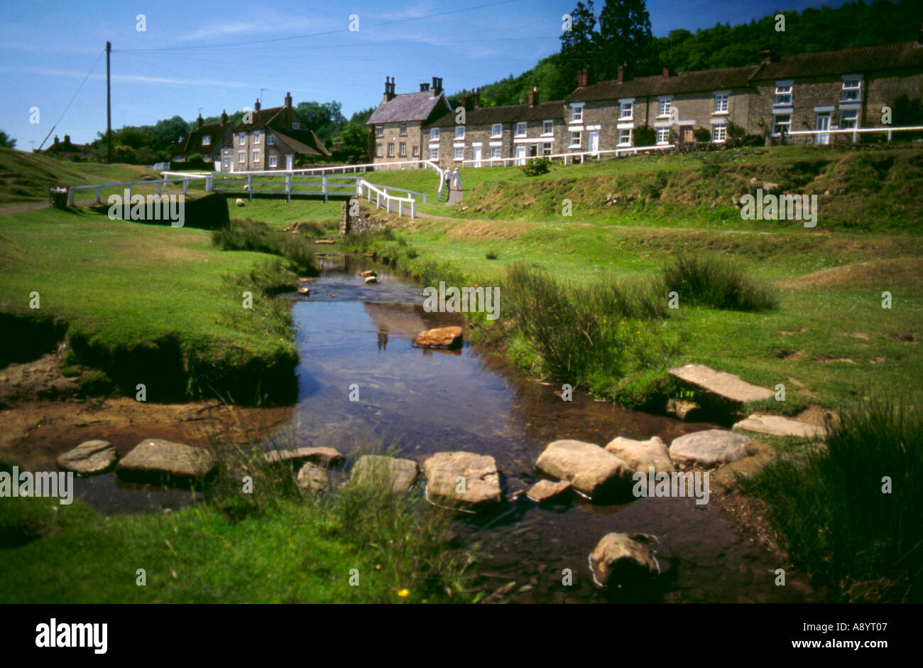 Hutton Beck and village of Hutton-le-Hole, North York Moors National ...