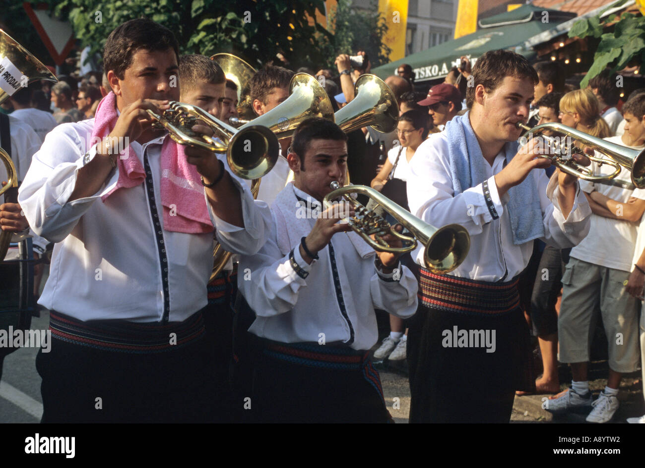 brass band playing in Guca Music Festival Serbia Stock Photo - Alamy