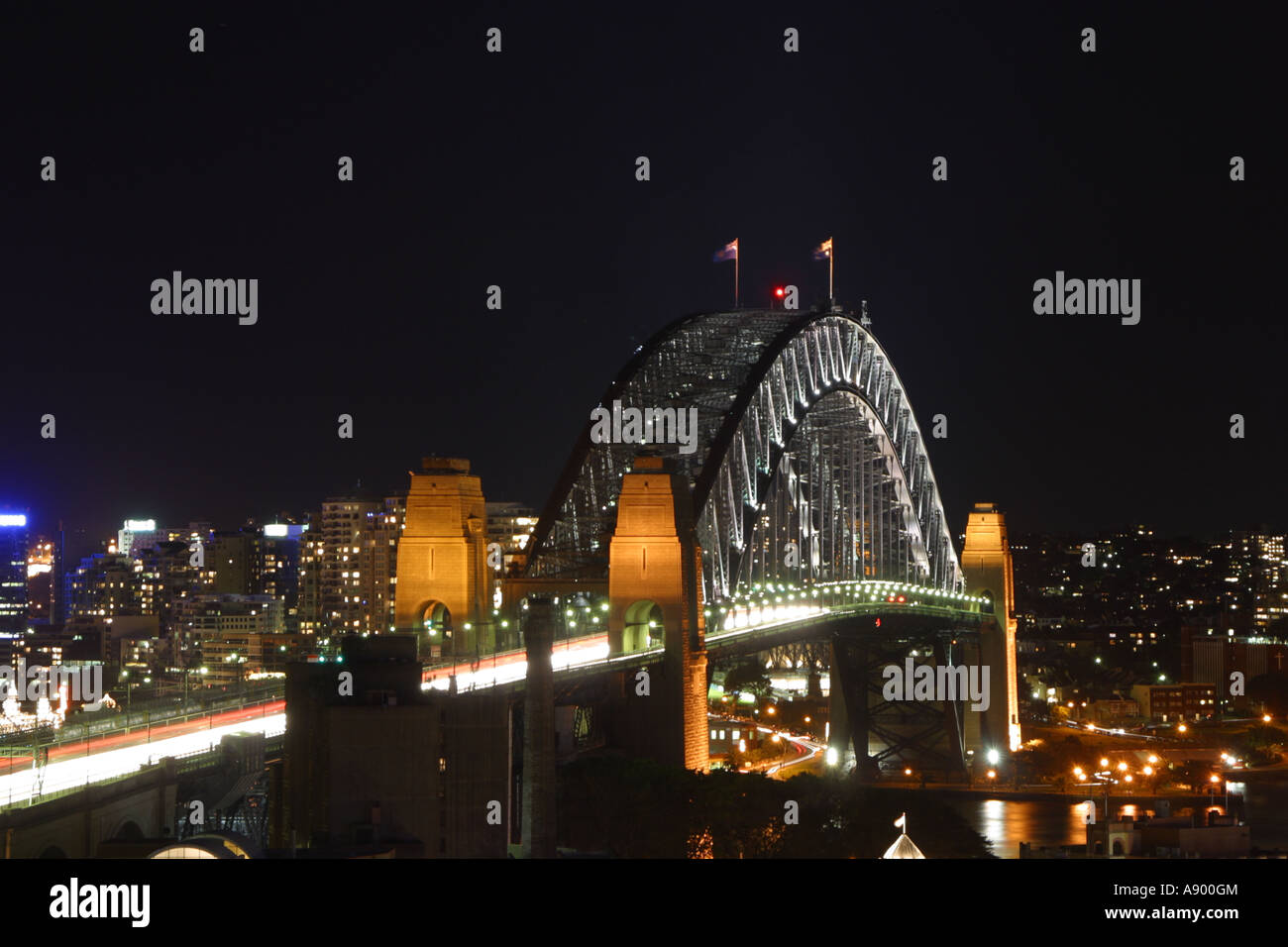 Sydney Harbour bridge at night Stock Photo - Alamy