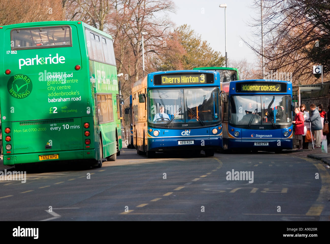 Cambridge Buses Stock Photo