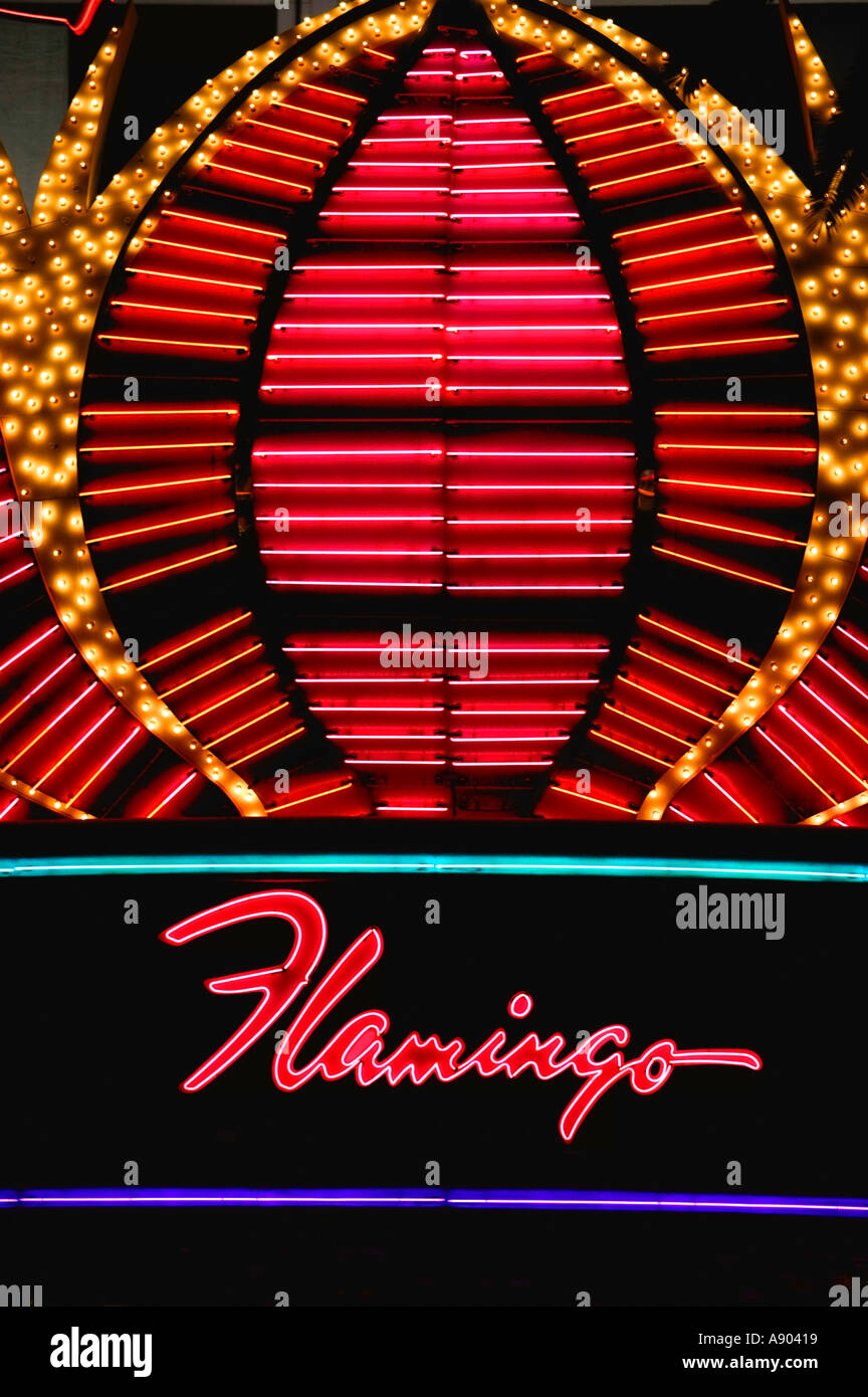 Neon Sign at Hilton Flamingo. Las Vegas, NV USA Stock Photo - Alamy