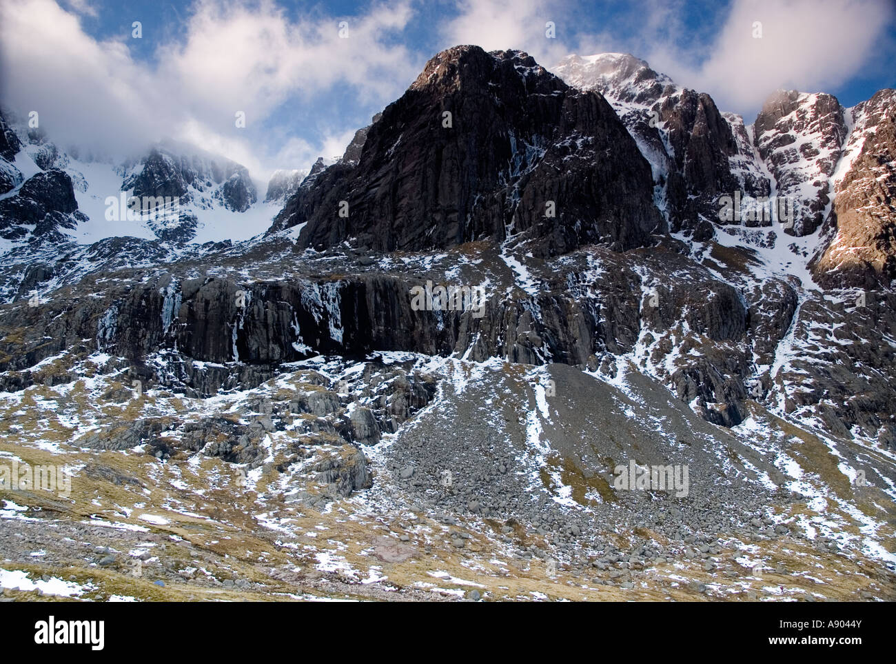 Ben Nevis North Face Cloud Snow Stock Photo