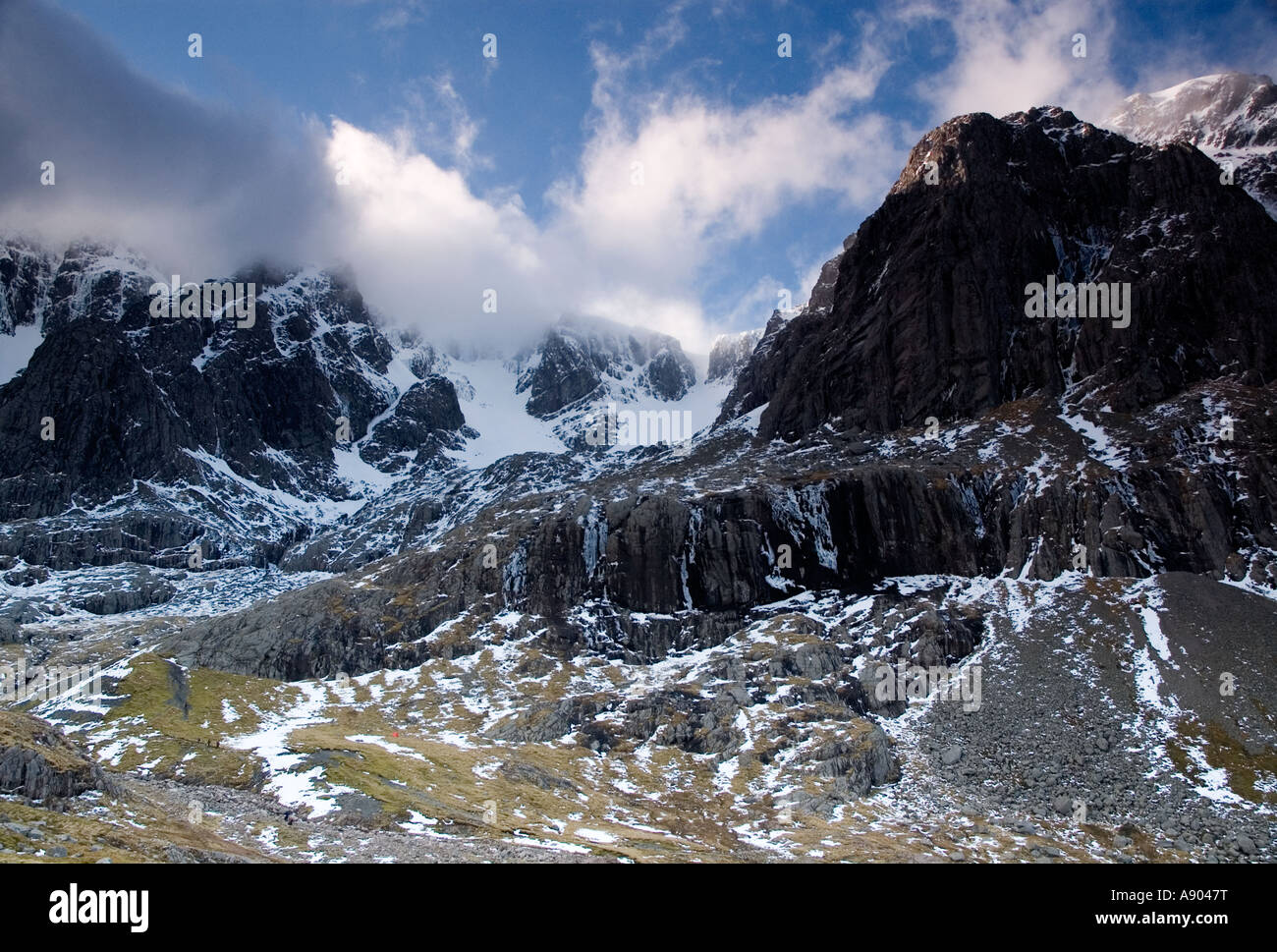 Ben Nevis North Face Cloud Snow Stock Photo