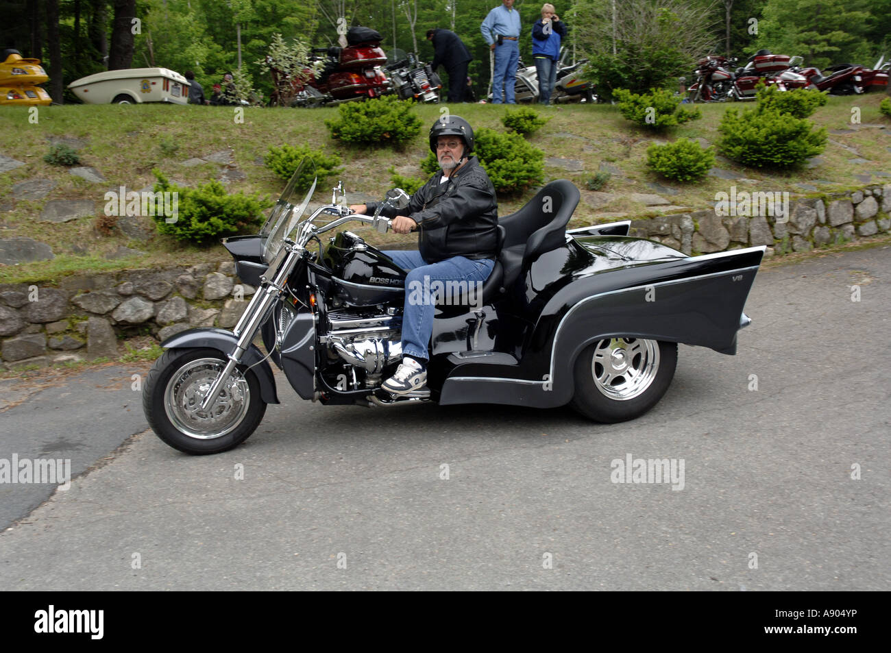 Lake George, NY. Americade rally. Boss Hoss trike by Boss Hoss Motorcycles Stock - Alamy