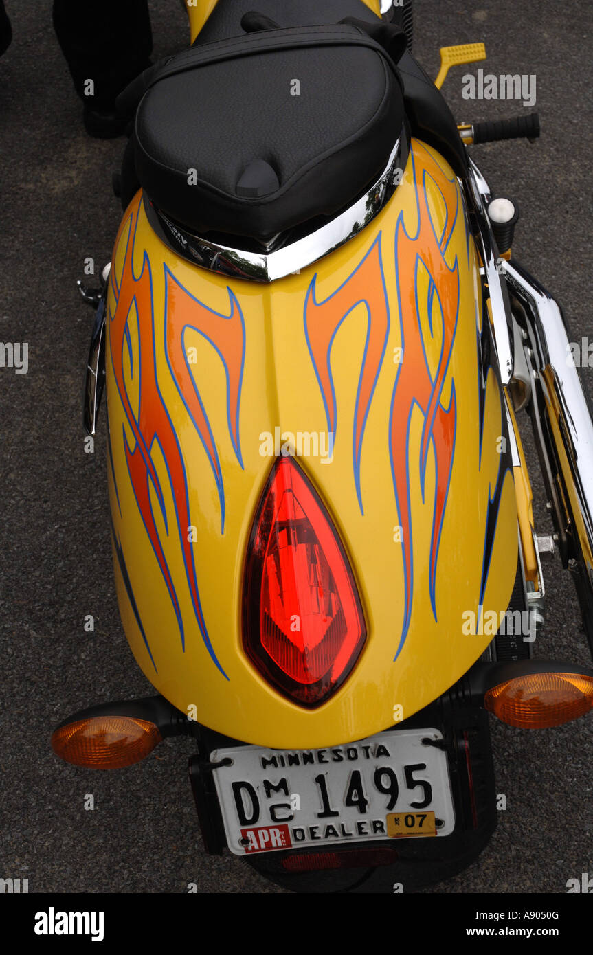 Lake George, NY. Americade Bike rally Detail of paint job on Victory motorcycle. Stock Photo