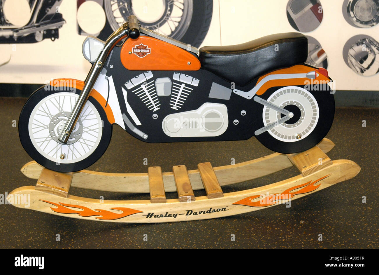 York Pa Harley Davidson Museum Motorcycle Theme Rocking Horse In Play Area Stock Photo Alamy