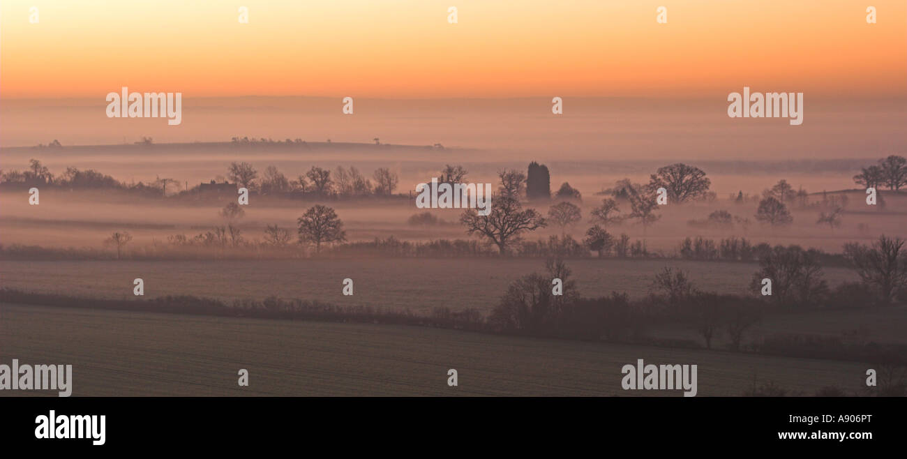 Sunrise over Mere Green Hanbury Worcestershire Stock Photo