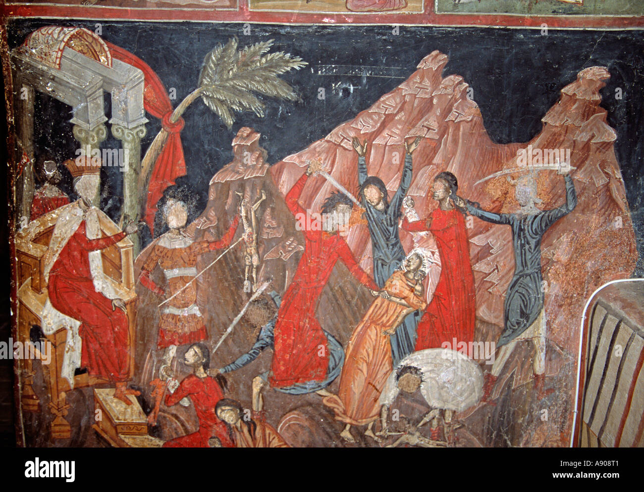 Fresco inside Church of the Nativity, Arbanassi, Bulgaria Stock Photo