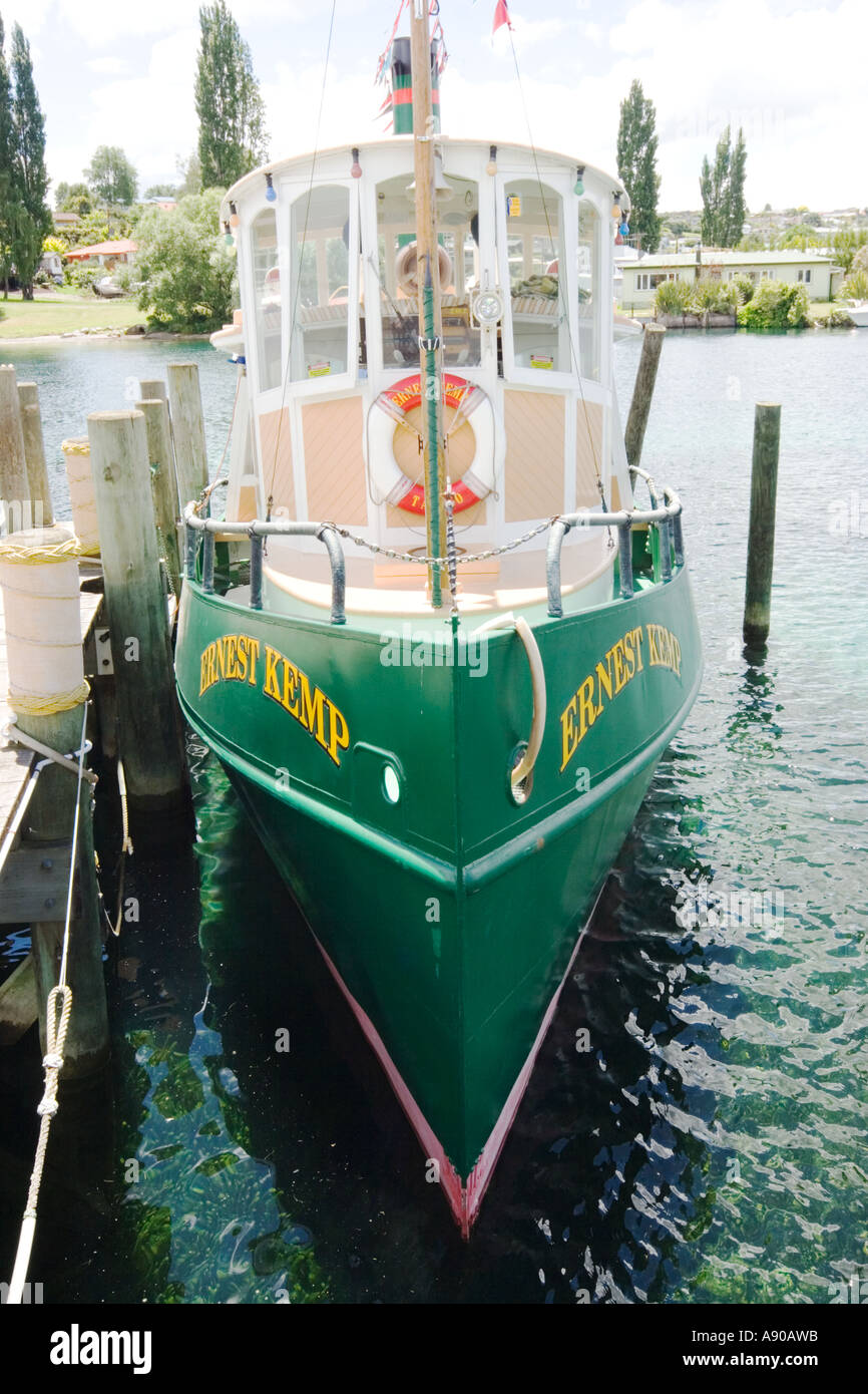 New Zealand Lake Taupo excursion on the Ernest Kemp boat Stock Photo