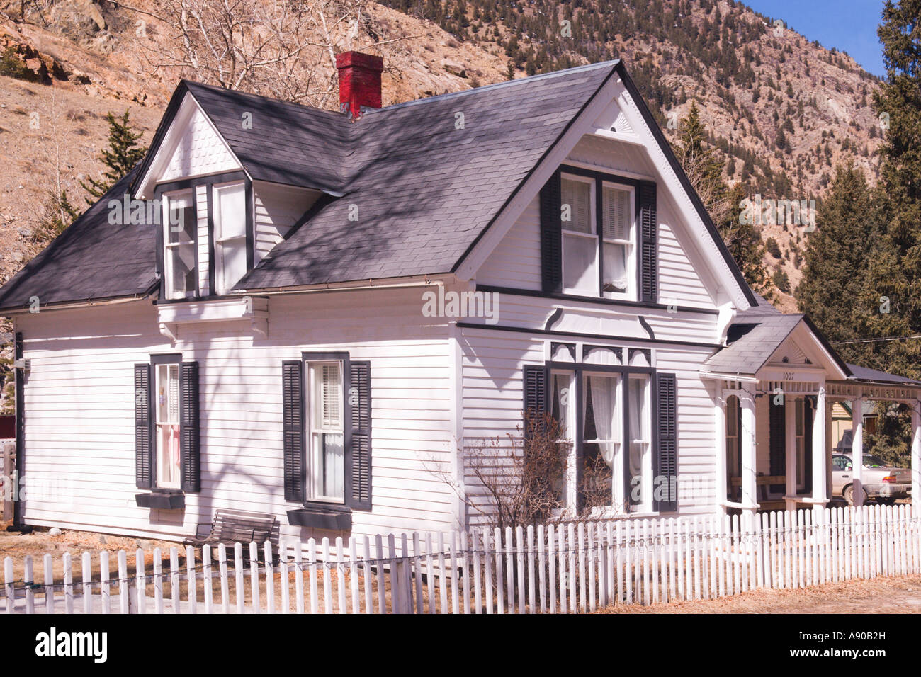 Quaint Victorian house in Georgetown Colorado USA, an old mining town Stock Photo