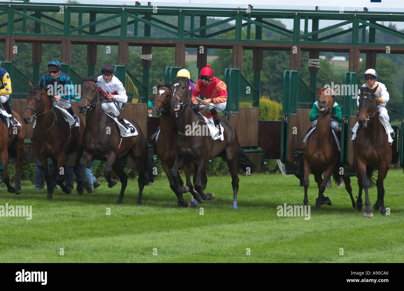 Horse racing start hires stock photography and images Alamy