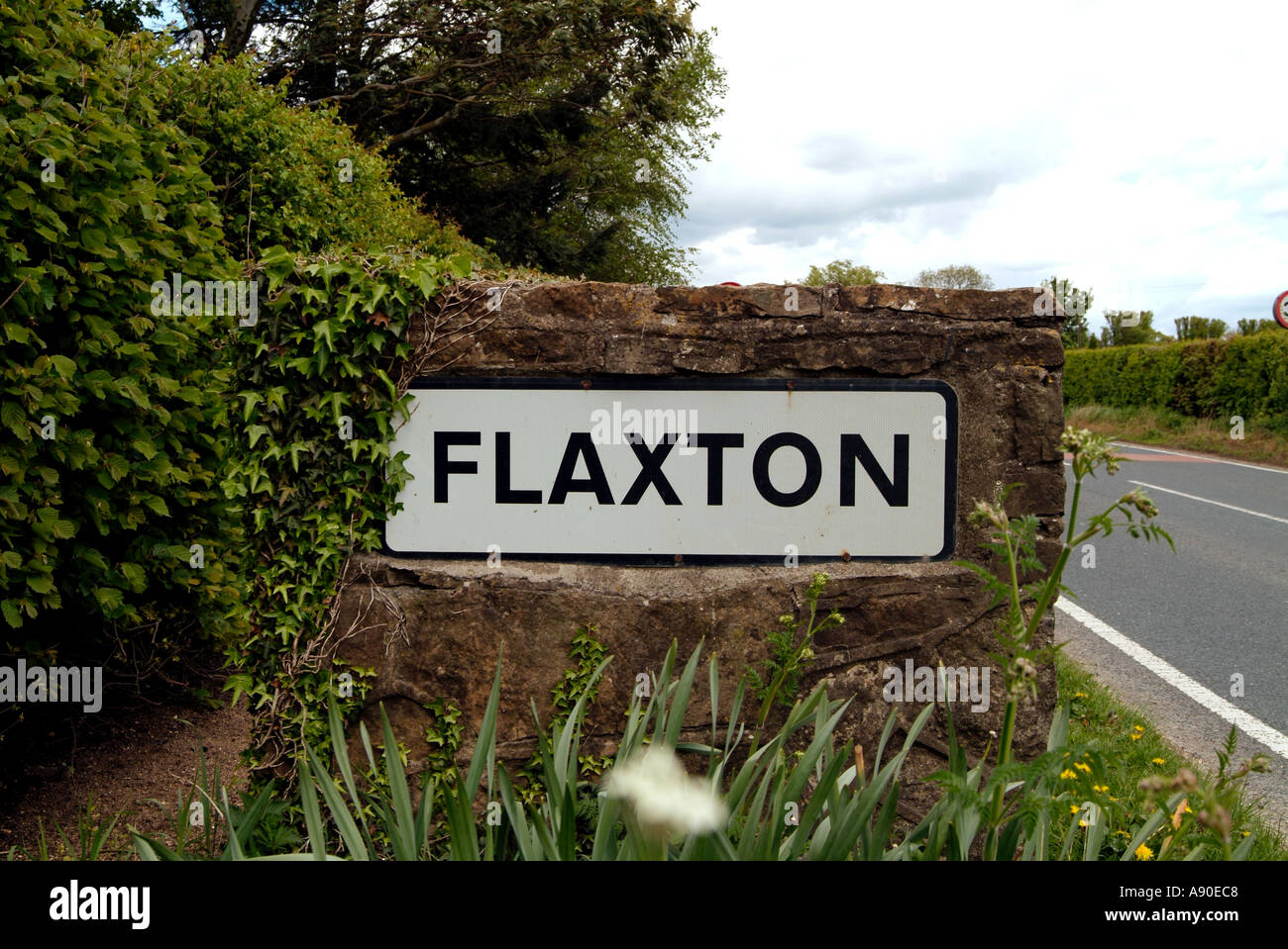 village sign flaxton flaxton north yorkshire england village rural