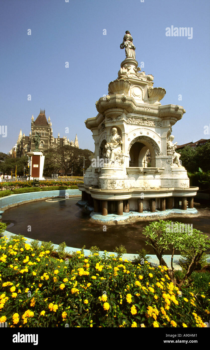 India Maharashtra Mumbai Bombay Fort area Flora Fountain Stock Photo