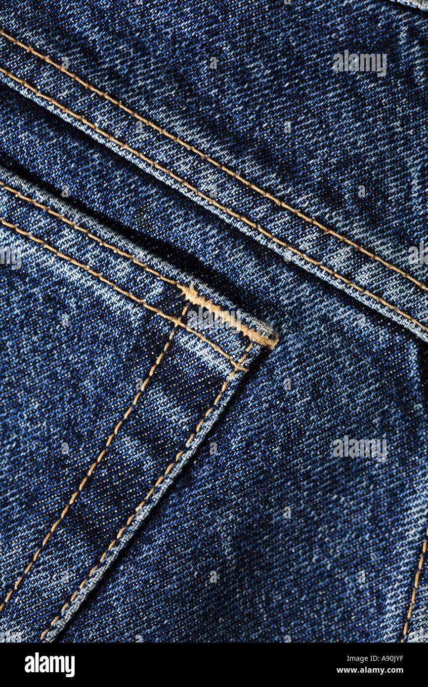 Detail of blue jeans rear view close up denim Stock Photo - Alamy