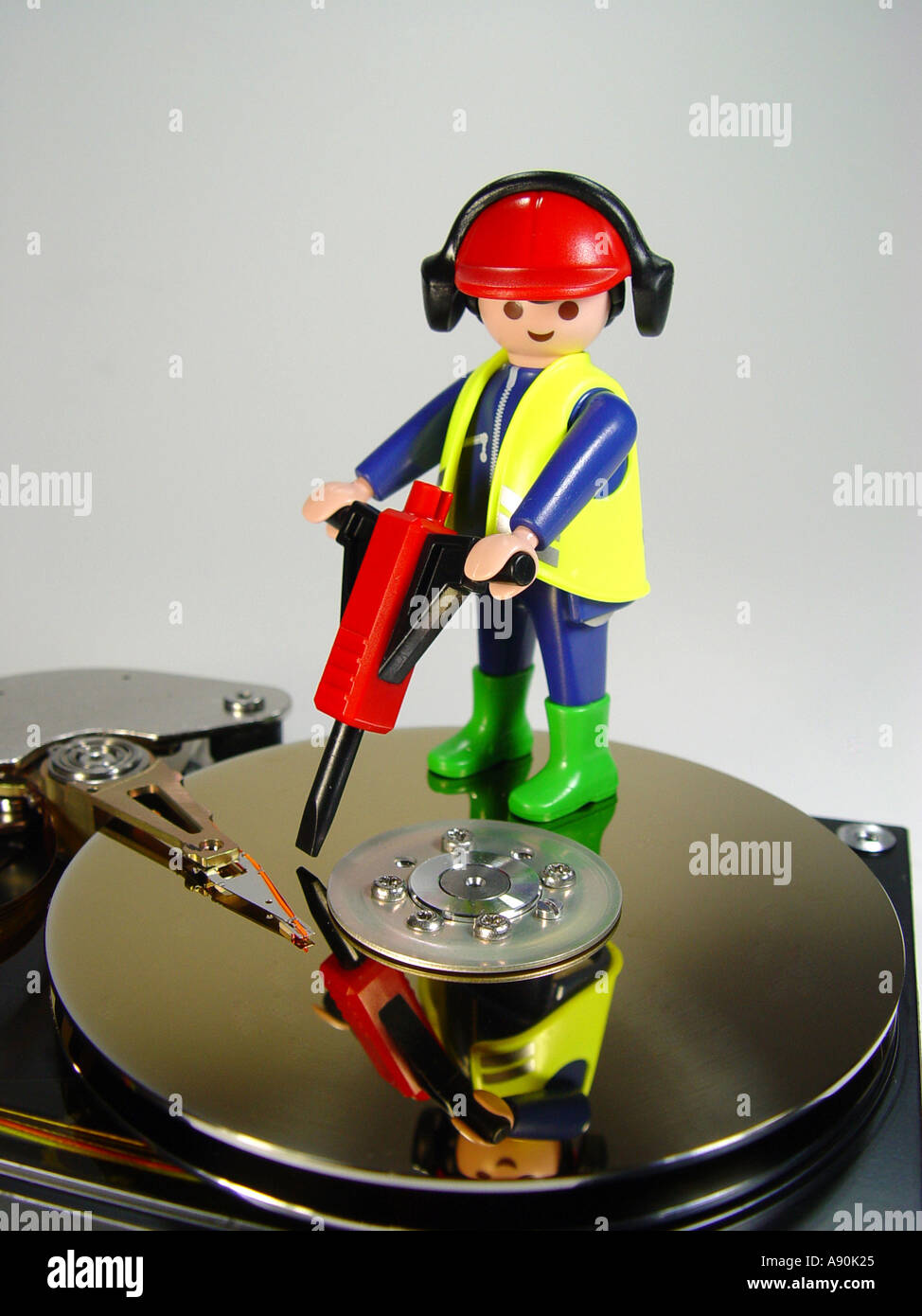 symbolic image loud hard disc drive Stock Photo Alamy
